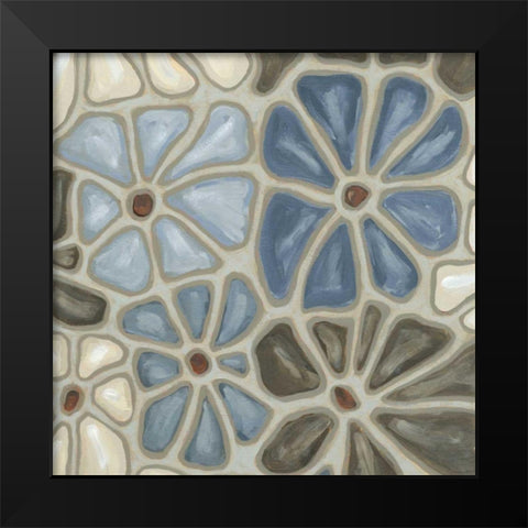Tiled Petals I Black Modern Wood Framed Art Print by Deans, Karen