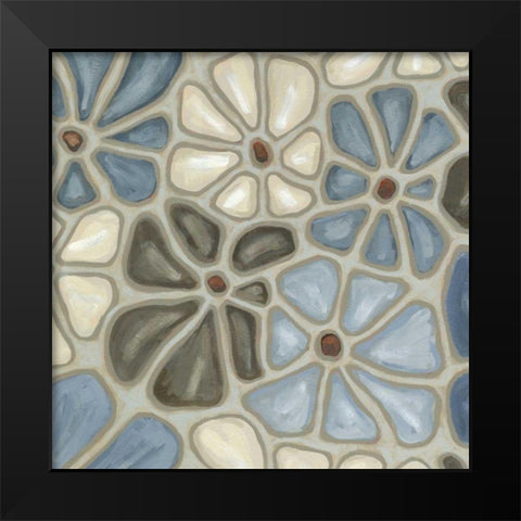 Tiled Petals II Black Modern Wood Framed Art Print by Deans, Karen