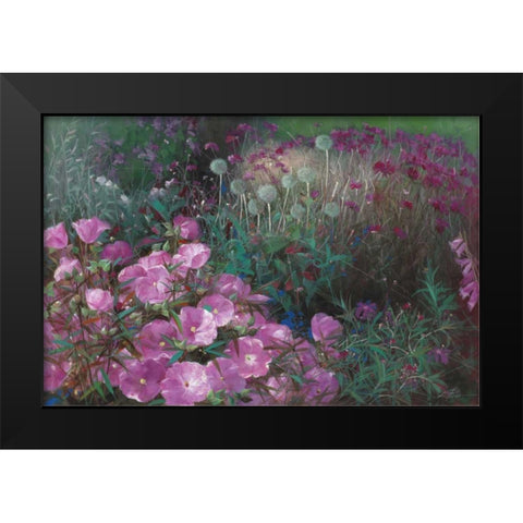 Violet Garden Black Modern Wood Framed Art Print by Bo, Li