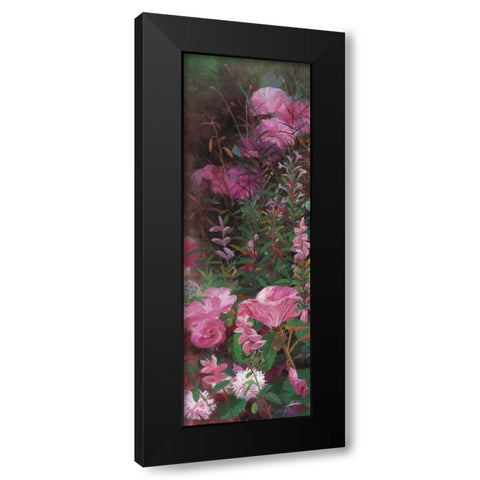 Pink Azalea Garden I Black Modern Wood Framed Art Print with Double Matting by Bo, Li