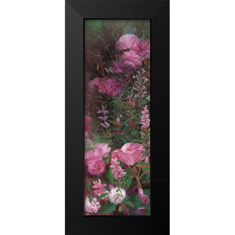 Pink Azalea Garden I Black Modern Wood Framed Art Print by Bo, Li