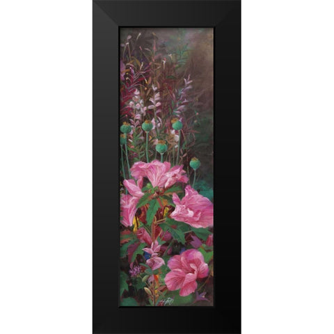 Pink Azalea Garden II Black Modern Wood Framed Art Print by Bo, Li