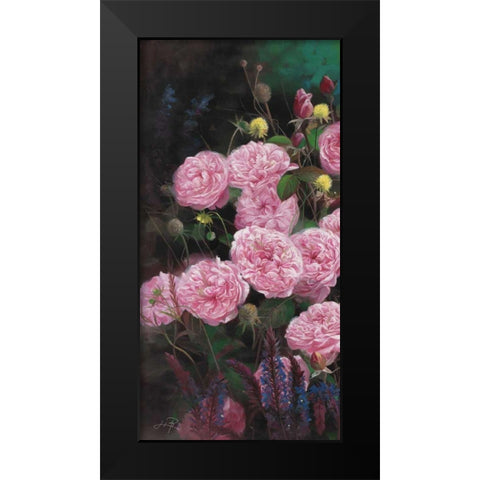 Rose Garden I Black Modern Wood Framed Art Print by Bo, Li
