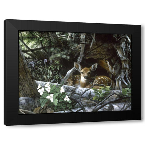 Undercover II Black Modern Wood Framed Art Print with Double Matting by Daniel, Kevin