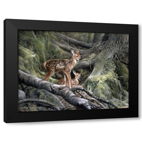 Awakening Black Modern Wood Framed Art Print with Double Matting by Daniel, Kevin