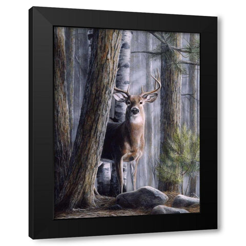 Simply Curious II Black Modern Wood Framed Art Print by Daniel, Kevin