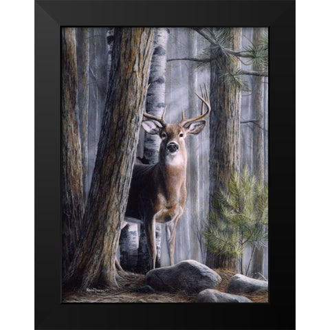 Simply Curious II Black Modern Wood Framed Art Print by Daniel, Kevin