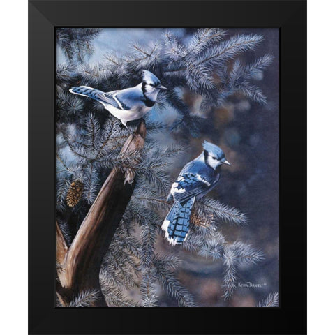A Touch of Blue Black Modern Wood Framed Art Print by Daniel, Kevin
