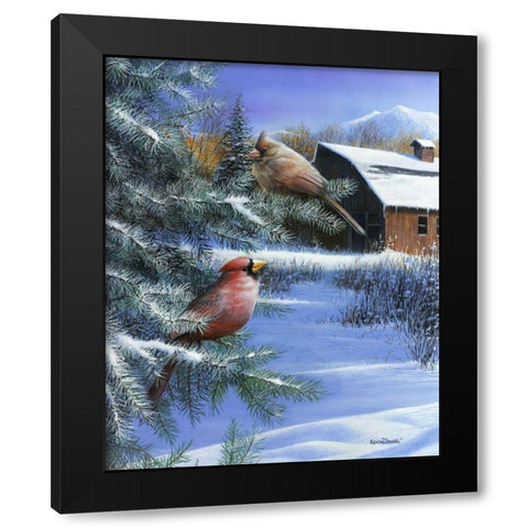 A Winter Day Black Modern Wood Framed Art Print with Double Matting by Daniel, Kevin