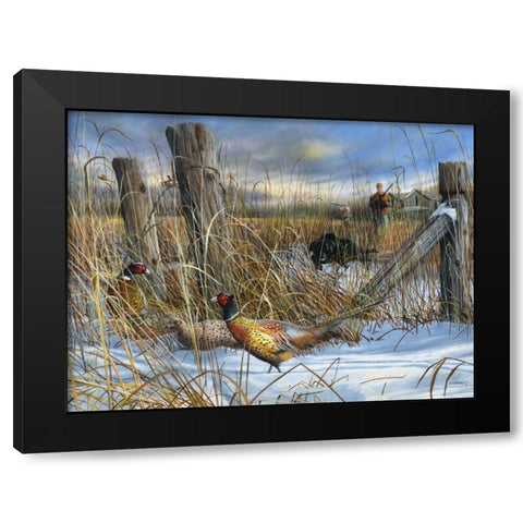 Corner Post Black Modern Wood Framed Art Print with Double Matting by Daniel, Kevin