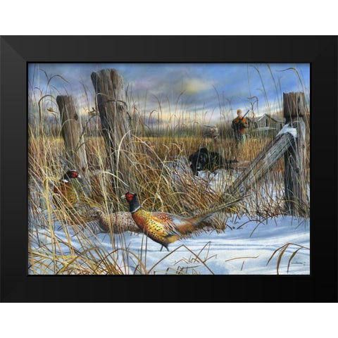 Corner Post Black Modern Wood Framed Art Print by Daniel, Kevin