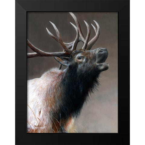 American Icon - Elk Black Modern Wood Framed Art Print by Daniel, Kevin