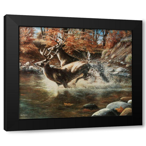 On the Run Black Modern Wood Framed Art Print with Double Matting by Daniel, Kevin