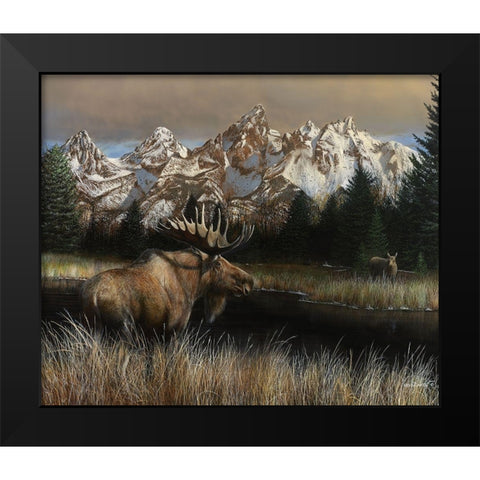 Teton Majesty Black Modern Wood Framed Art Print by Daniel, Kevin