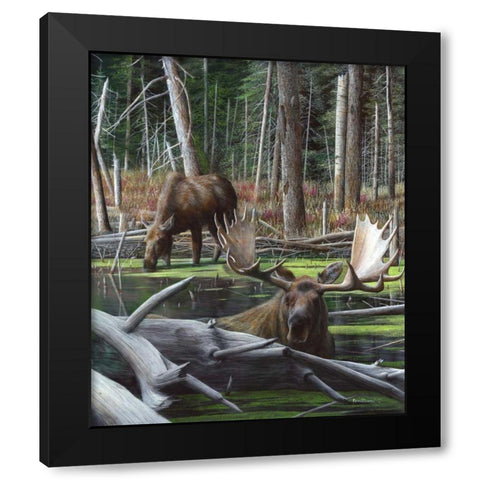 At Rivers Edge I Black Modern Wood Framed Art Print with Double Matting by Daniel, Kevin