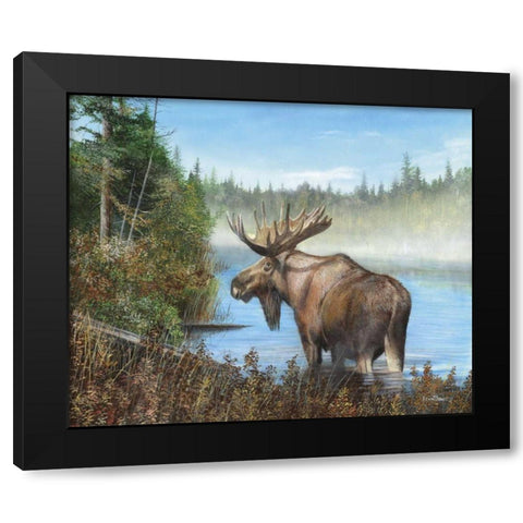 At Rivers Edge II Black Modern Wood Framed Art Print with Double Matting by Daniel, Kevin