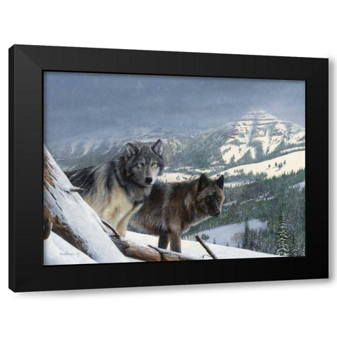 Vantage Point III Black Modern Wood Framed Art Print with Double Matting by Daniel, Kevin