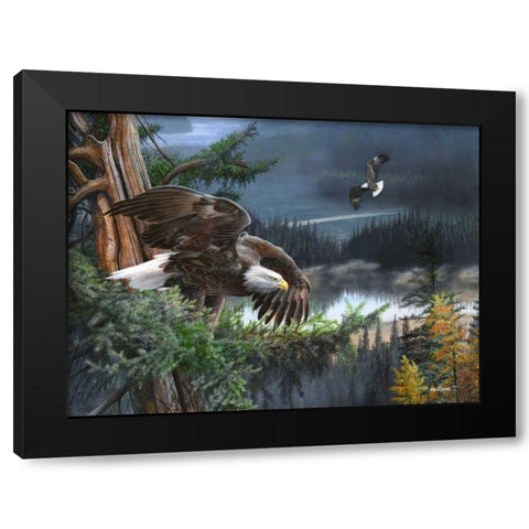 Wings of Freedom Black Modern Wood Framed Art Print with Double Matting by Daniel, Kevin