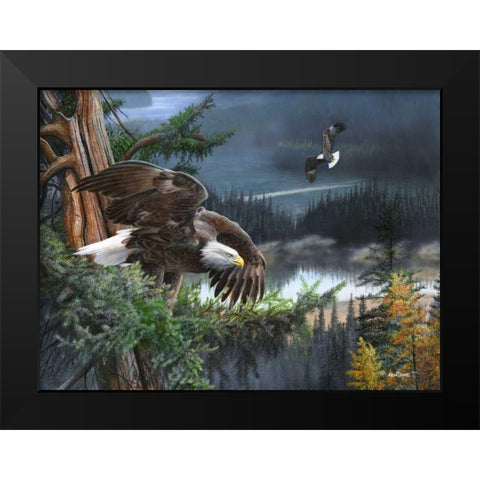 Wings of Freedom Black Modern Wood Framed Art Print by Daniel, Kevin
