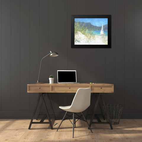 Yacht Waiting Black Modern Wood Framed Art Print by Bay, Noah
