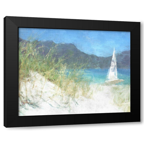 Yacht Waiting Black Modern Wood Framed Art Print with Double Matting by Bay, Noah