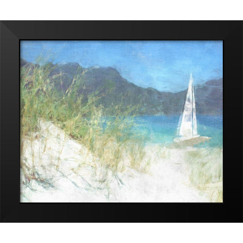 Yacht Waiting Black Modern Wood Framed Art Print by Bay, Noah