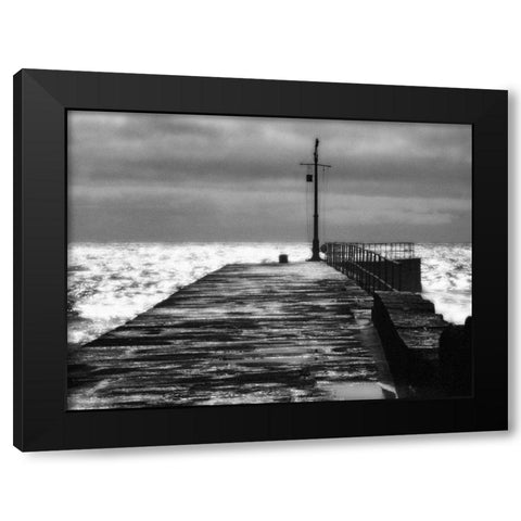 Stone Pier Black Modern Wood Framed Art Print by Bay, Noah