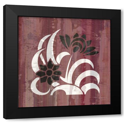 Glyphic Tiles I Black Modern Wood Framed Art Print by Burghardt, James