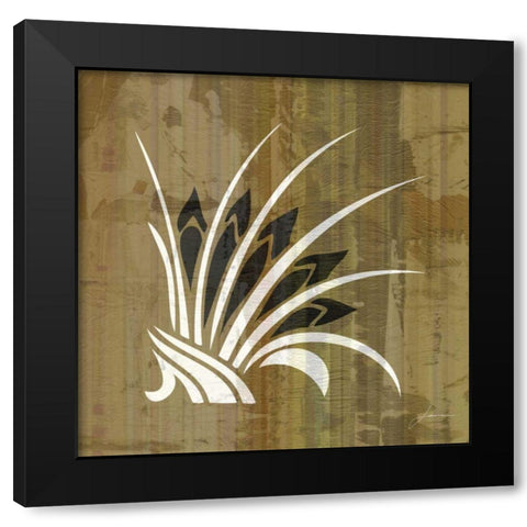 Glyphic Tiles II Black Modern Wood Framed Art Print by Burghardt, James