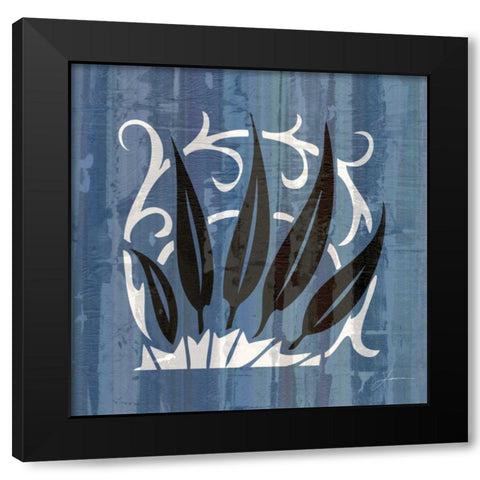 Glyphic Tiles IV Black Modern Wood Framed Art Print by Burghardt, James