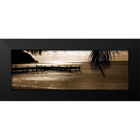 Wooden Jetty Black Modern Wood Framed Art Print by Bay, Noah