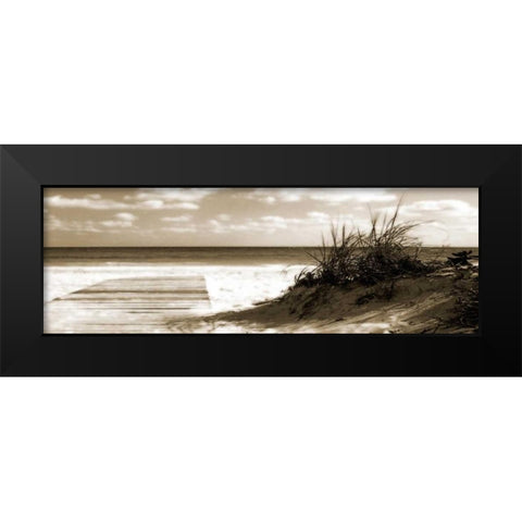 Boardwalk Shadows Black Modern Wood Framed Art Print by Bay, Noah