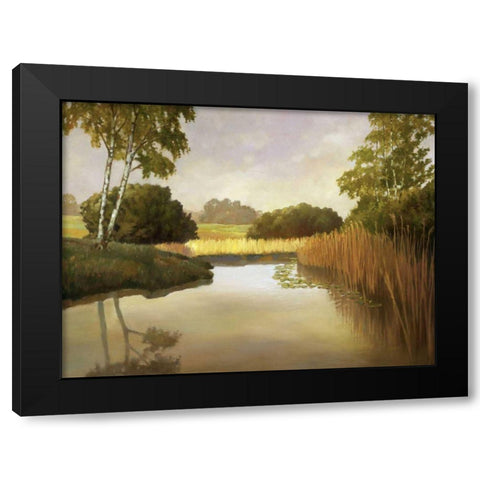 Reeds, Birches and Water I Black Modern Wood Framed Art Print by Reynolds, Graham