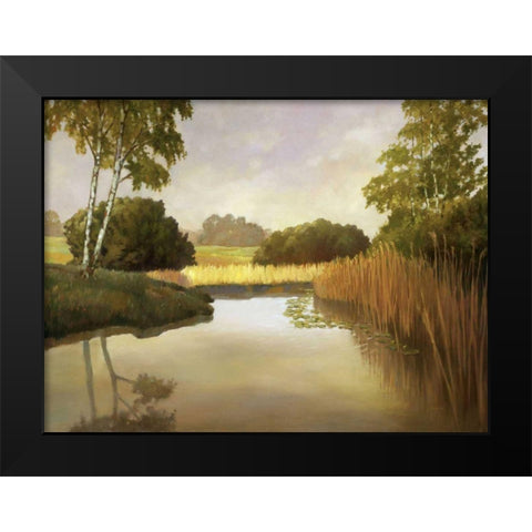 Reeds, Birches and Water I Black Modern Wood Framed Art Print by Reynolds, Graham