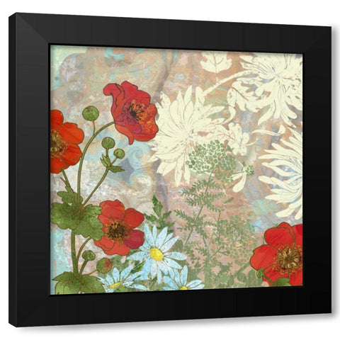 Summer Poppies I Black Modern Wood Framed Art Print by Collier-Morales, R.