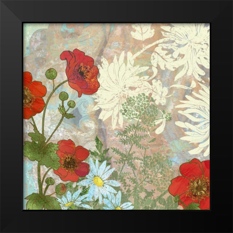 Summer Poppies I Black Modern Wood Framed Art Print by Collier-Morales, R.
