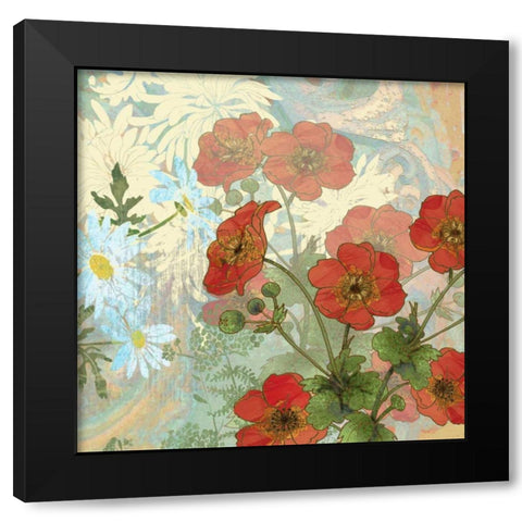 Summer Poppies II Black Modern Wood Framed Art Print with Double Matting by Collier-Morales, R.