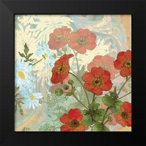 Summer Poppies II Black Modern Wood Framed Art Print by Collier-Morales, R.