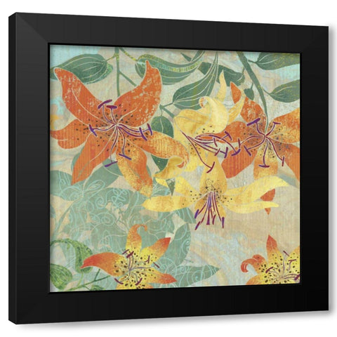 Tiger Lilies I Black Modern Wood Framed Art Print by Collier-Morales, R.