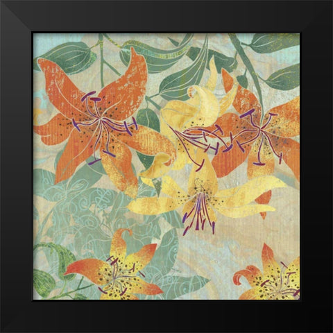 Tiger Lilies I Black Modern Wood Framed Art Print by Collier-Morales, R.