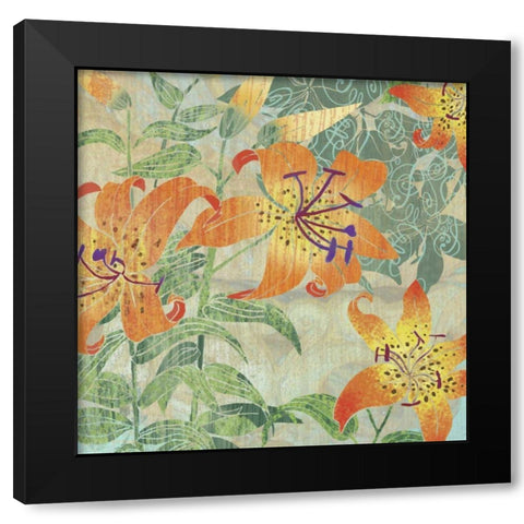 Tiger Lilies II Black Modern Wood Framed Art Print by Collier-Morales, R.