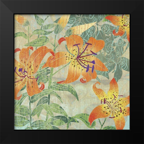 Tiger Lilies II Black Modern Wood Framed Art Print by Collier-Morales, R.