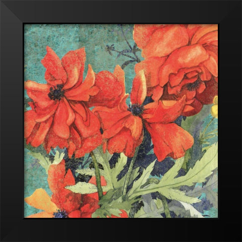 Poppy Play I Black Modern Wood Framed Art Print by Collier-Morales, R.