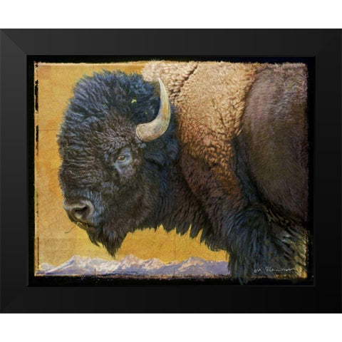 Bison Portrait III Black Modern Wood Framed Art Print by Vest, Chris