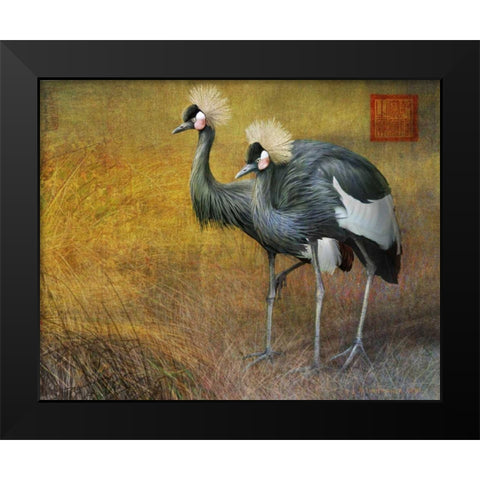 Walking Crown Black Modern Wood Framed Art Print by Vest, Chris