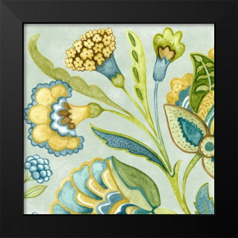 Decorative Golden Bloom I Black Modern Wood Framed Art Print by Wright, Sydney