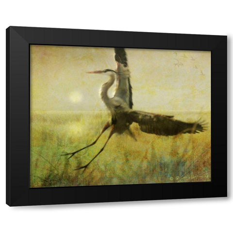 Foggy Heron II Black Modern Wood Framed Art Print with Double Matting by Vest, Chris