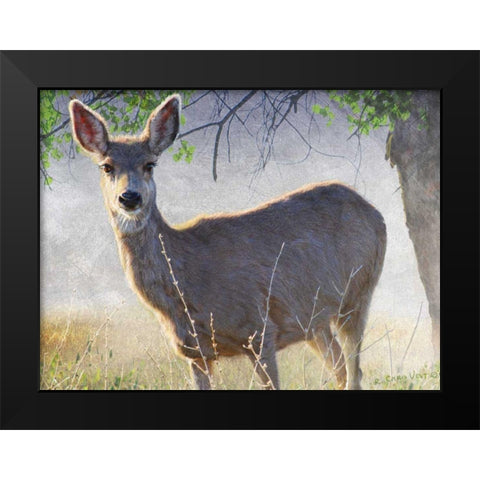 Spring Doe Black Modern Wood Framed Art Print by Vest, Chris