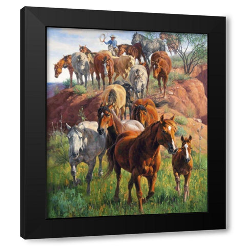 Ladies First Black Modern Wood Framed Art Print with Double Matting by Sorenson, Jack