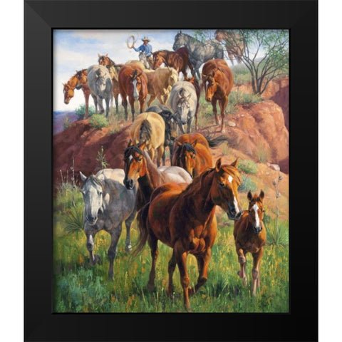 Ladies First Black Modern Wood Framed Art Print by Sorenson, Jack